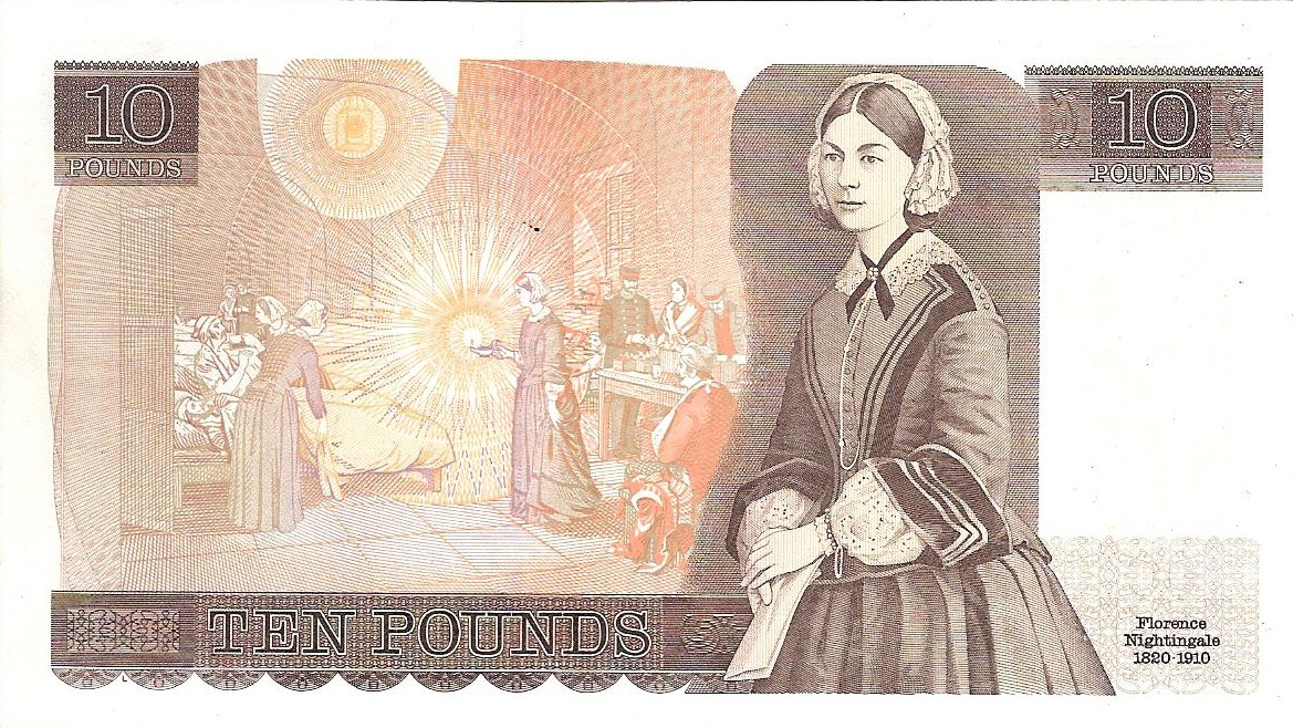 سيدة القنديل على ورقة ذات 10 جنيهات استرليني
